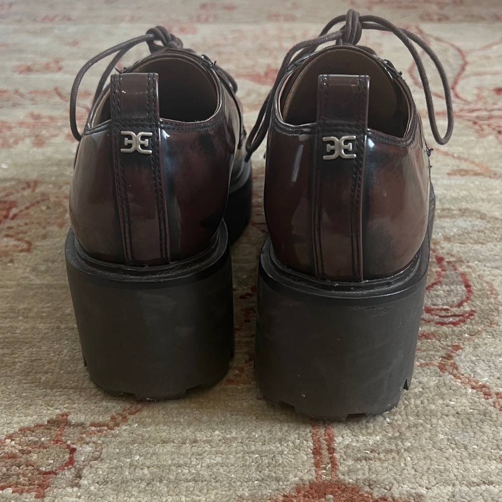 Sam Edelman Dark Brown Patent Leather Oxfords - Picture 3 of 7